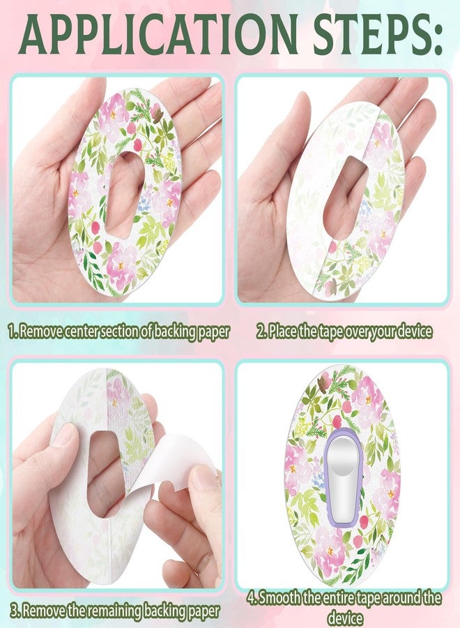 Panelee 30 Pcs 10 Styles Adhesive Patches Compatible with Dexcom Sweatproof Colorful Sensor Floral Adhesive Tape with Split Backing Continuous Glucose Monitor Protection (G6,3.94 x 2.76 Inches) - Image 5